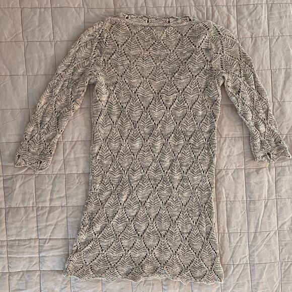 Pins & Needles Cream & Grey Pointelle Knit Tunic / Mini Dress Beachy - Small - Picture 2 of 8